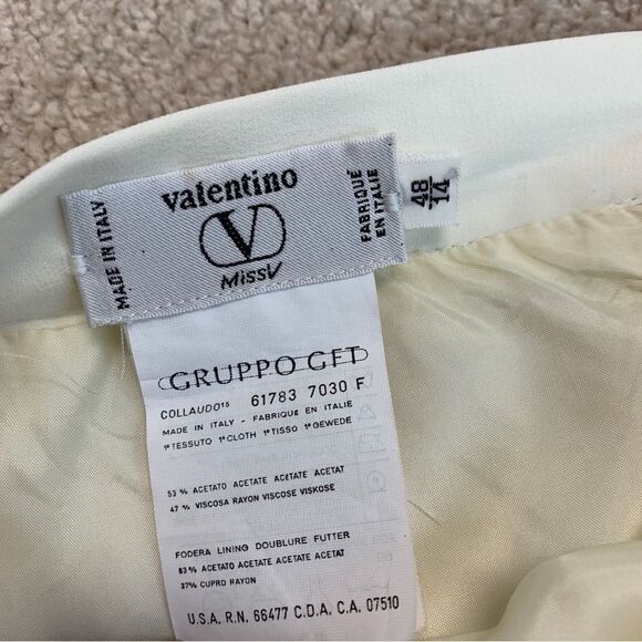 VALENTINO light cream ivory white vintage pencil skirt Sz 48 - Picture 7 of 12